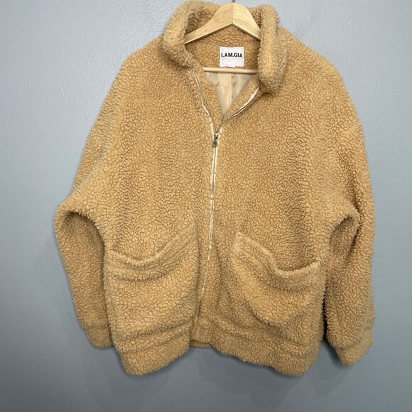 I.AM.GIA. pixie teddy sherpa jacket in caramel size XS - Picture 2 of 9